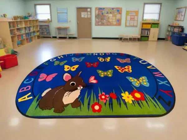 Bunny Alphabet Classroom Area Rug