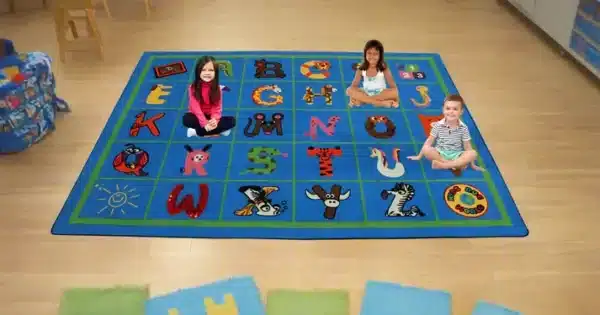 Animal Alphabet Educational Classroom With Kids Rug