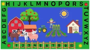 At The Farm Alphabet Animals Rug