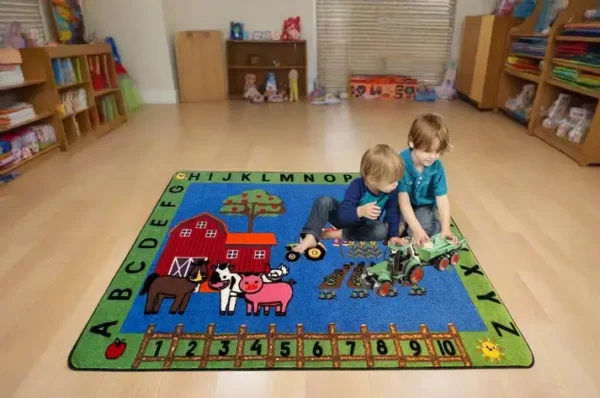 At The Farm Alphabet Barn Animals Rug
