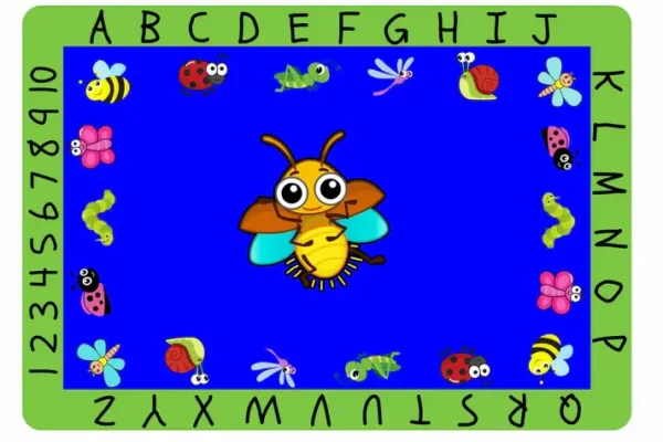 Bees and Bugs with Wings Classroom Rug