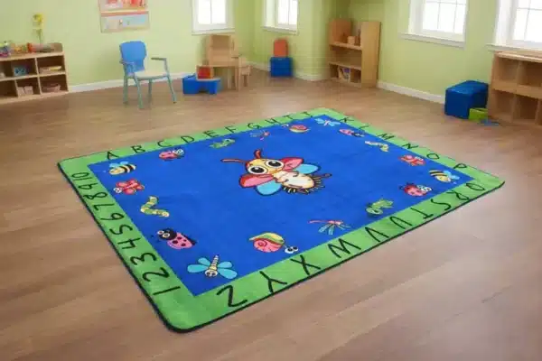 Bees and Bugs with Wings Classroom Rug in Class