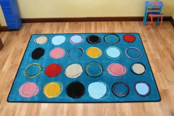 Boho Circle Time Seating Teal Seating Rug 3
