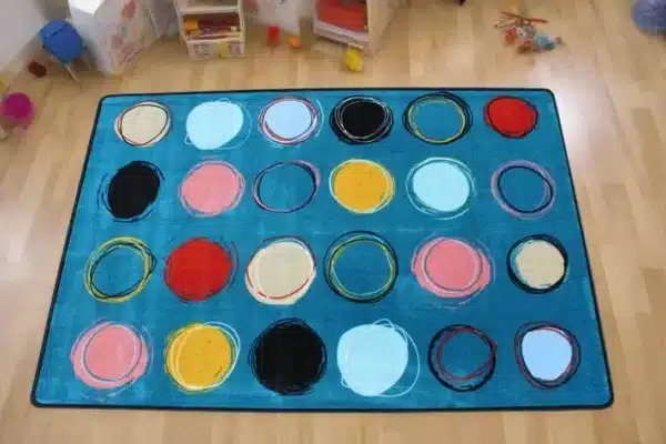 Boho Circle Time Seating Teal Seating Rug 4