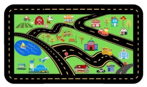 Going Places Alphabet Square Rug