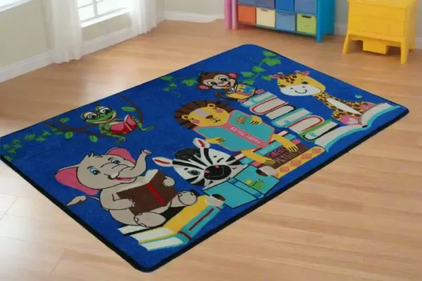 Jungle Story Time Animals Reading Books Rug 3