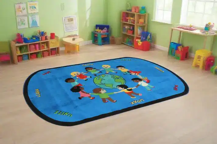 Learn Play Work Better Together Kids World Classroom Rug 4