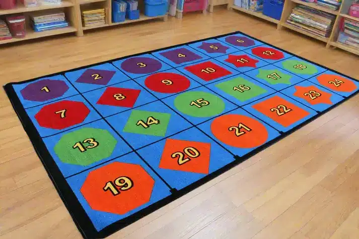 Shapes Numbers Colors Seating Classroom Rug 2