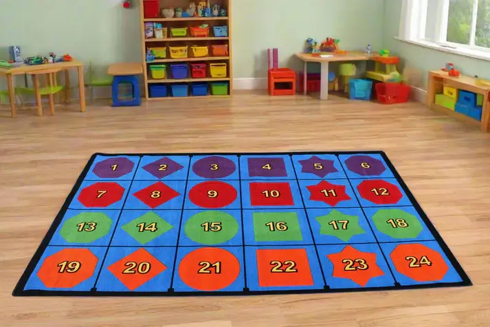 Shapes Numbers Colors Seating Classroom Rug 3