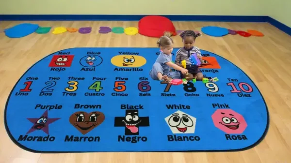 Silly Shapes Color Bi-Lingual Rug