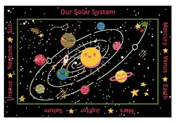 Solar System Classroom Kids Rug