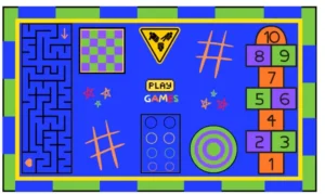 Let's Play Games Classroom Area Rug