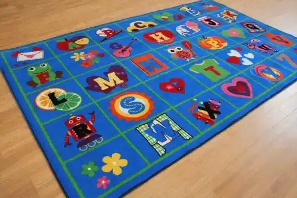 Love Letters ABC Educational Classroom Area Rug on Floor 2