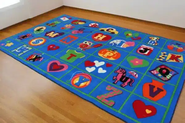 Love Letters ABC Educational Classroom Area Rug in Room 2