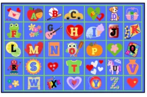 Love Letters ABC Educational Classroom Area Rug