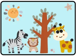 Boho Safari Animal Classroom Rug